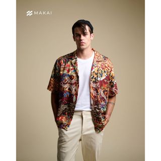 MAKAI เสื้อเชิ้ต เสื้อฮาวาย ผ้าไลโอเซลล์ ลาย ZULU Hawaiian S…