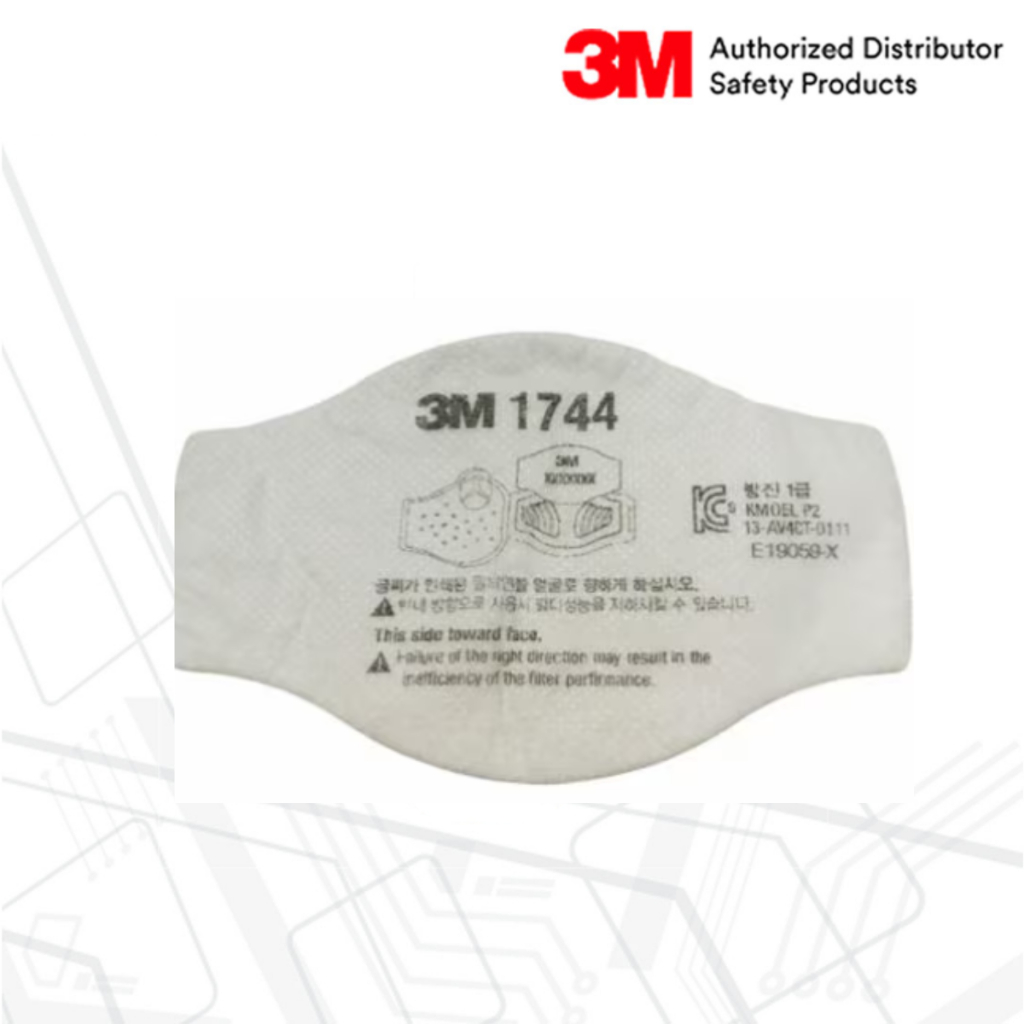 3M แผ่นกรองฝุ่น 1744 กรองฝุ่น ละออง ฟูมโลหะ (P2)