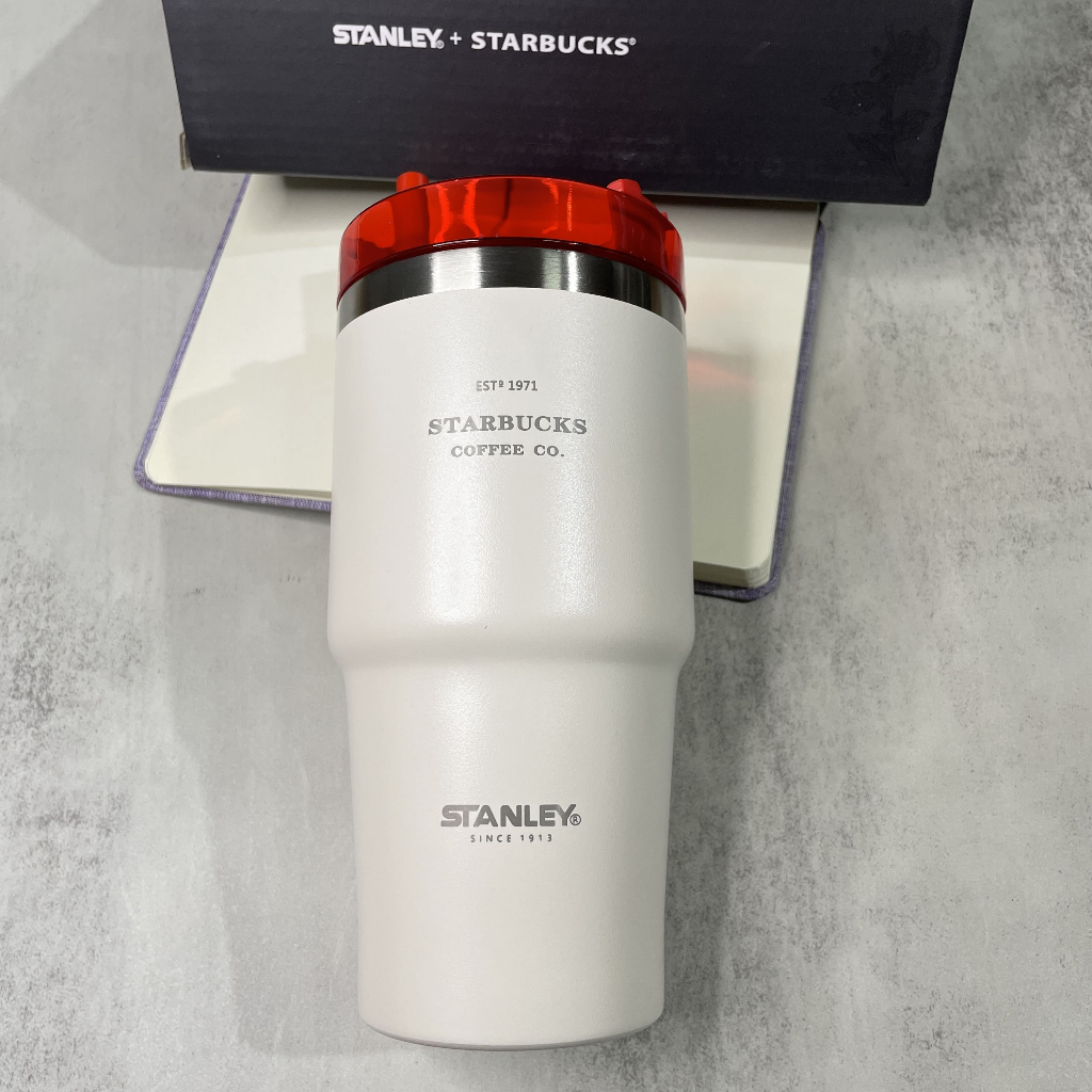 พร้อมส่ง เยติ สตาร์บัค STANLEY แก้วเก็บความเย็น เก็บอุณหภูมิ พกพา ขนาด 20 Oz. สีขาว