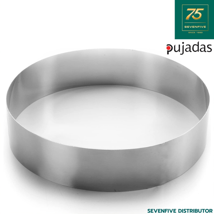 PUJADAS พิมพ์ขึ้นรูปอาหาร พิมพ์ทรงกลม พิมพ์ทาร์ต พิมพ์อบ พิมพ์สแตนเลส พิมพ์ขนม พิมพ์อาหาร ขอบสูง2ซม PUJ1-780