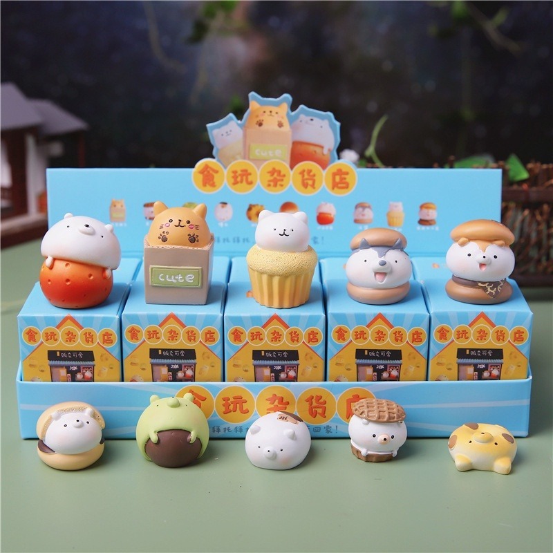 Grocery Store 10 ชิ้น/เซ็ต กล่องสุ่ม แมวน้อย กล่องสุ่มแมว แมวขนม กล่องสุ่มแมวขนม Arttoy กล่องสุ่มArt