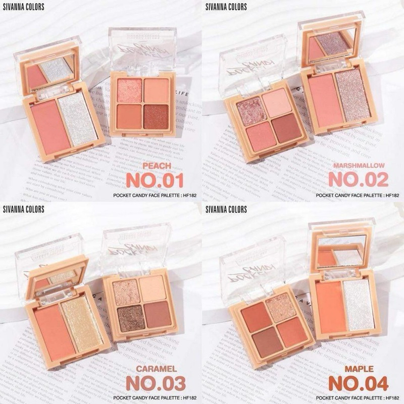 SIVANNA COLORS POCKET CANDY FACE PALETTE HF182 พ็อกเก็ต แคนดี้ เฟส พาเลทท์