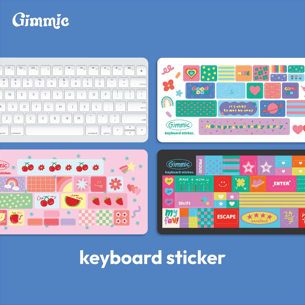 ✨🍒💗 NEW ARRIVAL! “Keyboard Sticker” ✨🍒💗 สติ๊กเกอร์ติดคีย์บอร์ด สีสันคัลเลอร์ฟูลใจ 3 ดีไซน์ ✨