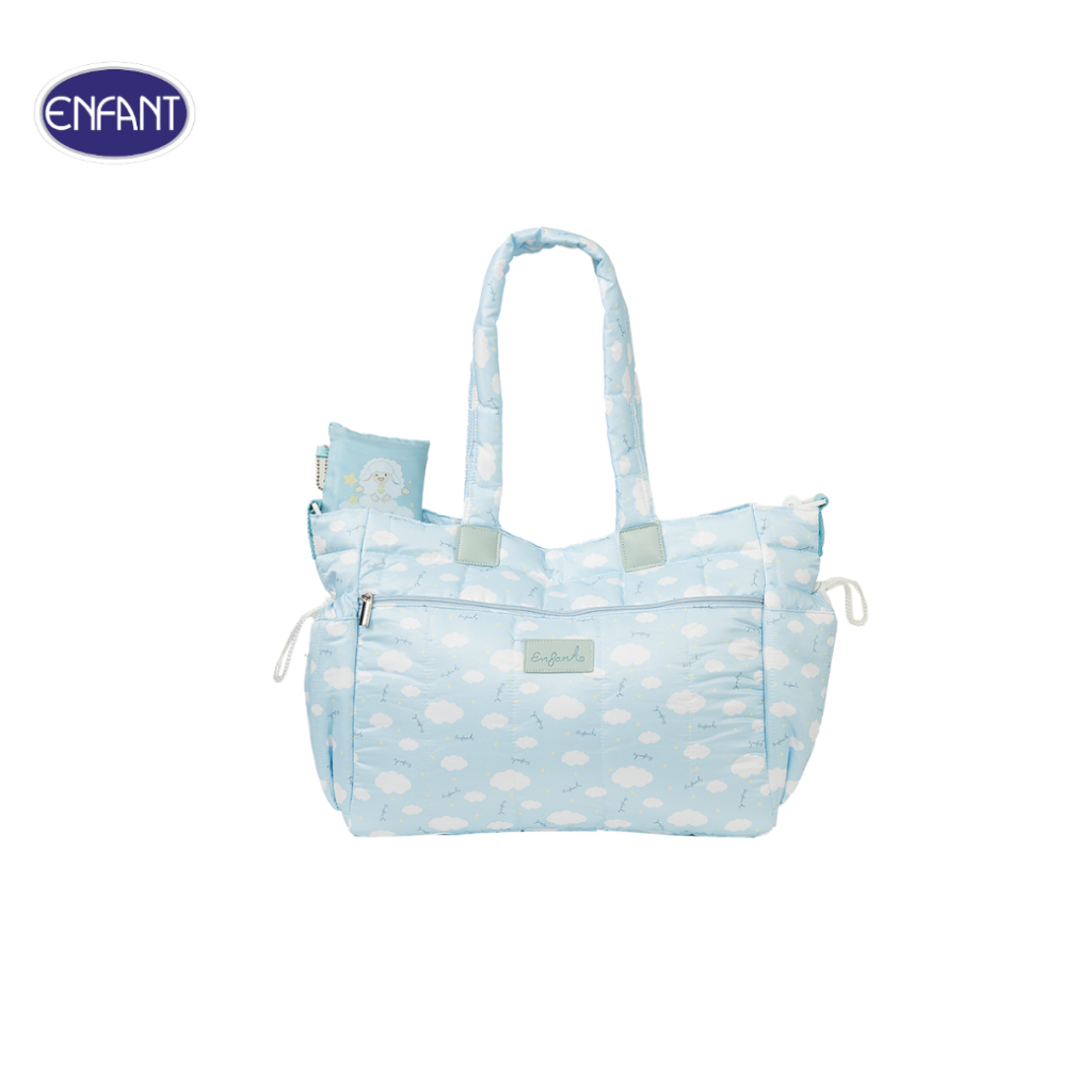 ENFANT (อองฟองต์) กระเป๋าคุณแม่ลายแกะ ผ้า Micro Fabric สีฟ้า