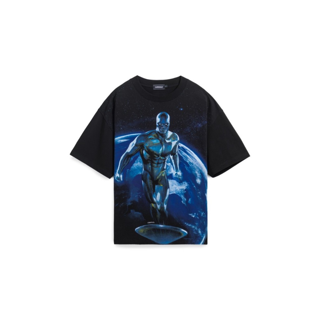 CARNIVAL CNVXMV006 MARVEL OVP SILVER SURFER OVS WASHED T-SHIRT BLACK