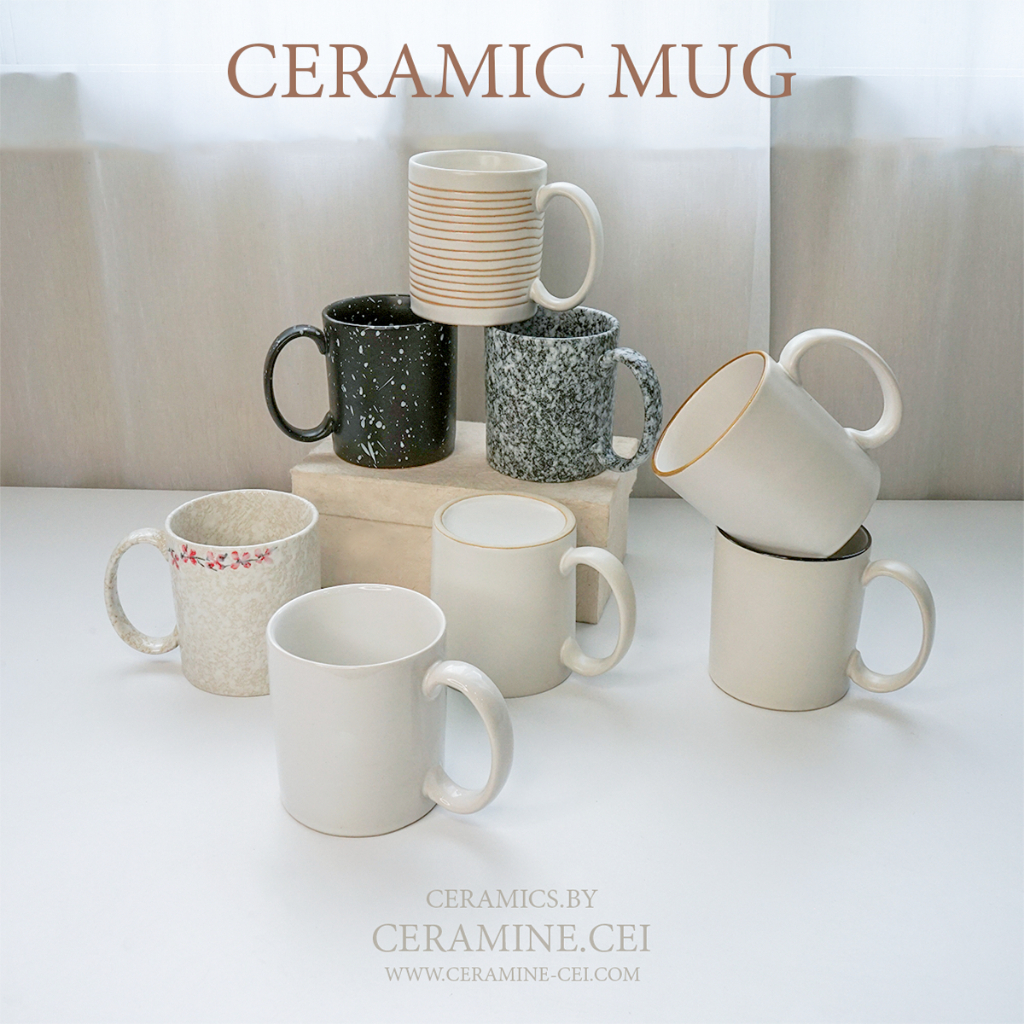 Minimal Mug แก้วมัคเซรามิค สไตล์มินิมอล เนื้อด้าน เรียบหรูแบบเกาหลี ความจุ 360 มล.