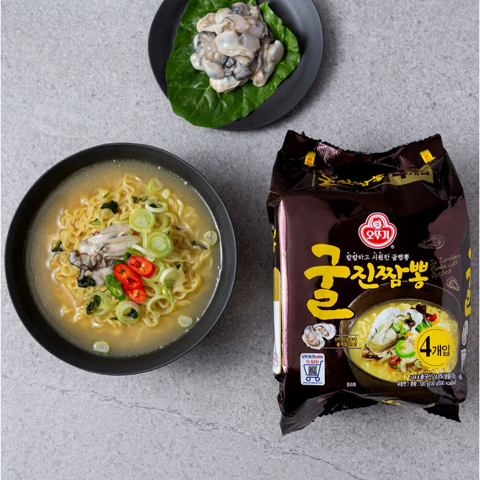 กุลจินจัมปง บะหมี่กึ่งสำเร็จรูป รสหอยนางรม (ตราโอโตกิ) OTTOGI JIN JJAMPPONG RAMEN WITH OYSTERS 오뚜기굴진짬뽕라면