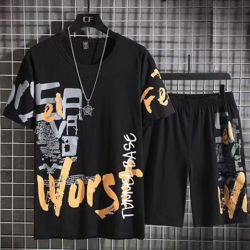 Se7en shop ชุดเซ็ต เสื้อยืดคอกลมแฟชั่น เสื้อแฟชั่นสไตล์ เกาหลีใส่ได้ทั้งผู้ชายผู้หญิง ผ้ายืดยุ่นใส่สบาย รหัส