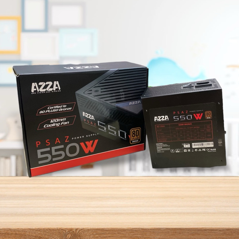 PSU AZZA 550W 80Plus Bronze ของแท้ วัตต์เต็ม สินค้าใหม่ สายดำหรู Power Supply