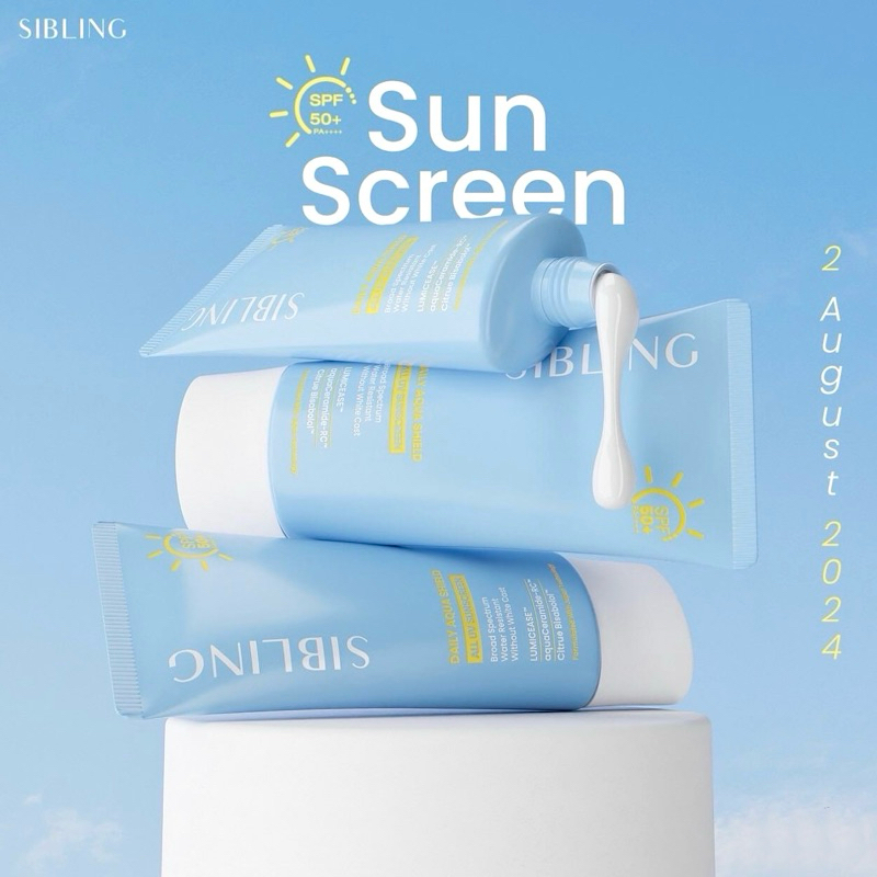[ของแท้+ส่งฟรี🌤️] กันแดดซิบบลิ้ง ซิบบลิ้ง SIBLING Daily Aqua Shield All UV Sunscreen SPF50+PA+++30g