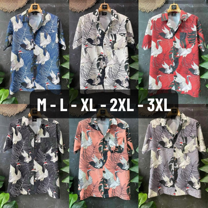 เสื้อฮาวาย พร้อมส่งจากไทย เชิ้ตฮาวาย ผ้าไหมอิตาลีใส่สบาย ลายมาใหม่ จัดส่งไว