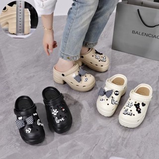 รองเท้าส้นตึก รองเท้าแฟชั่น เสริมส้นหนา 10 CM แถมฟรีตัวติด ใ…