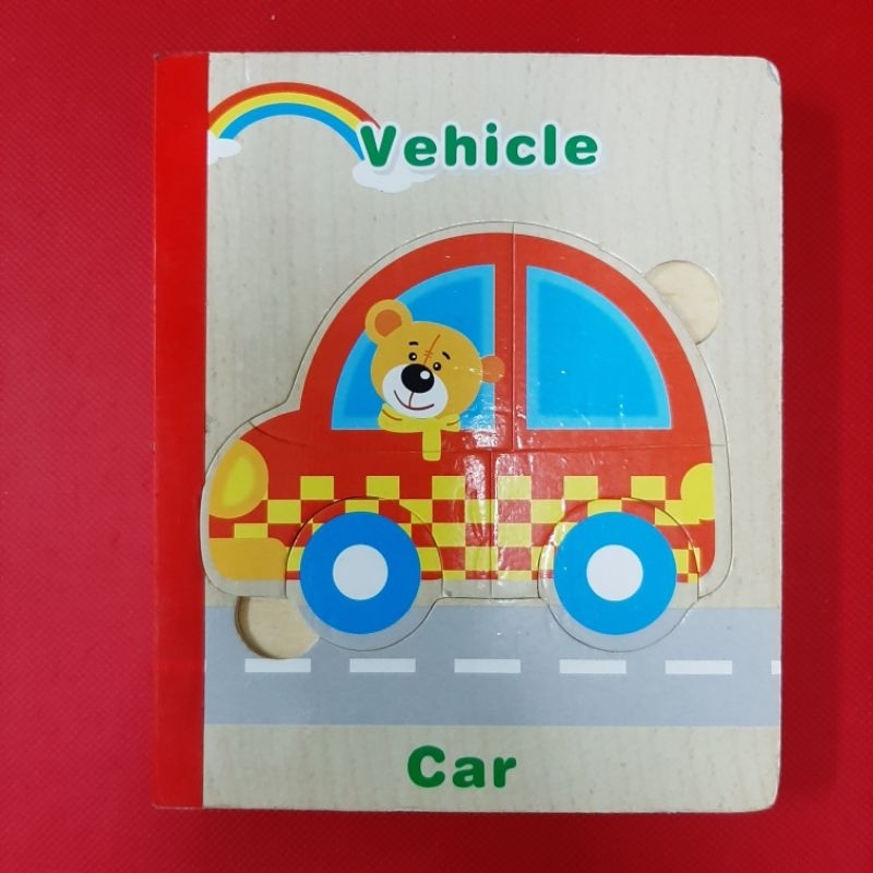 Funny Kid's: Wooden Book Puzzle - Vehicle มือสอง หนังสือเด็ก   หนังสือเด็กภาษาอังกฤษ
