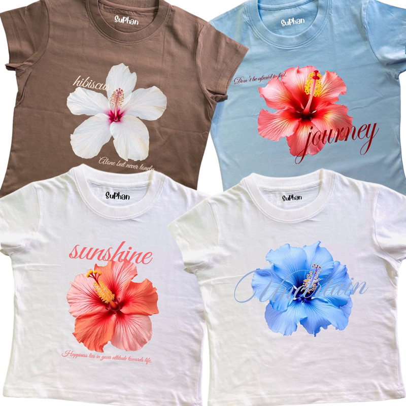 💥chicchi.cshop | เสื้อยืด baby tee hibiscus v.2 น่ารักสุดๆ พร้อมส่ง
