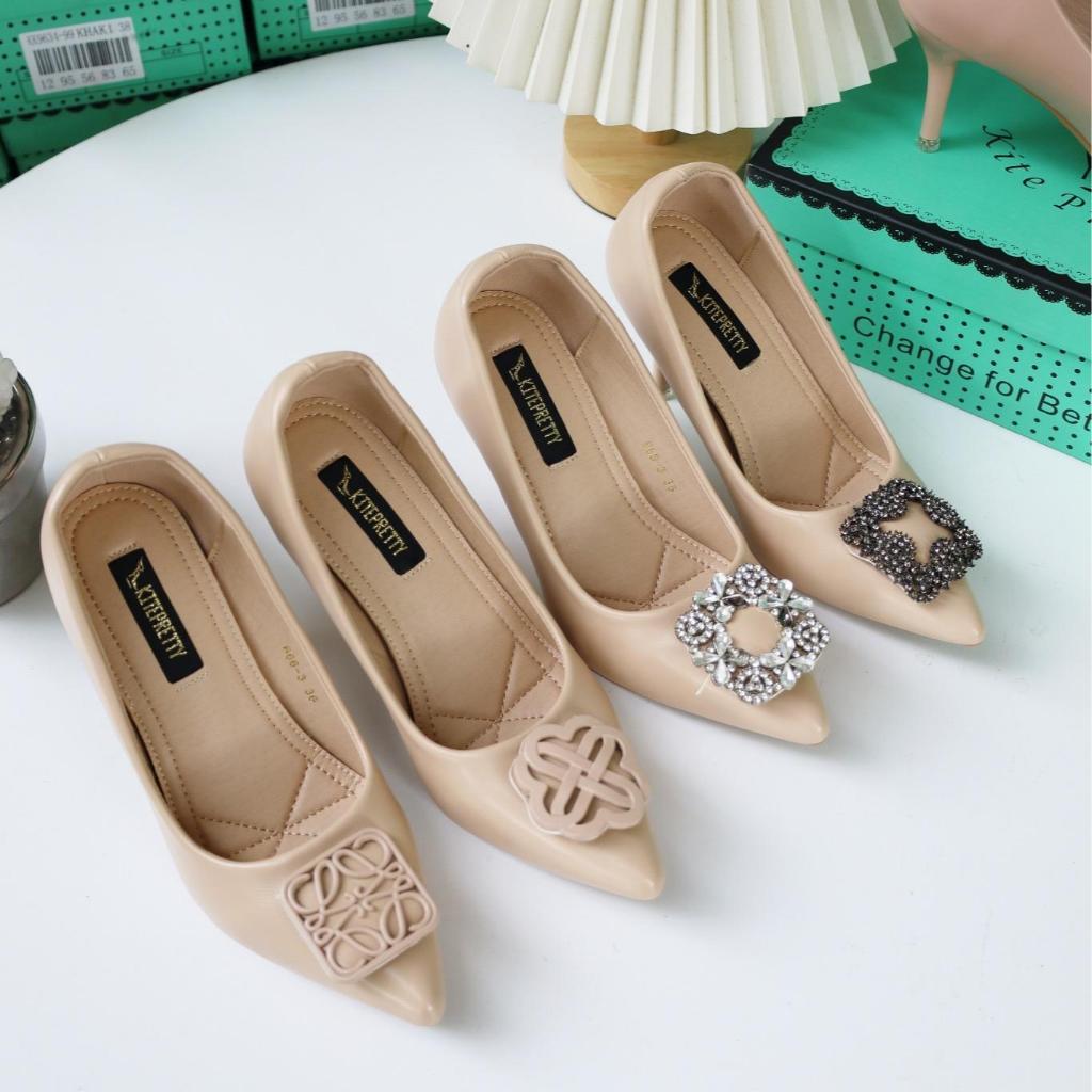 รองเท้าคัทชูส้นสูง 3 นิ้ว หนังแกะ Kitepretty รุ่น K666-3