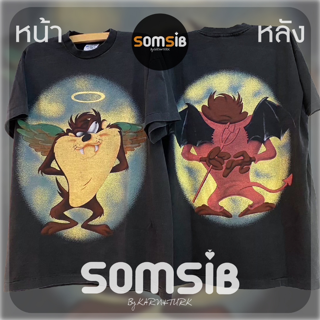 เสื้อ ผ้าเฟด Taz - Angel & Devil