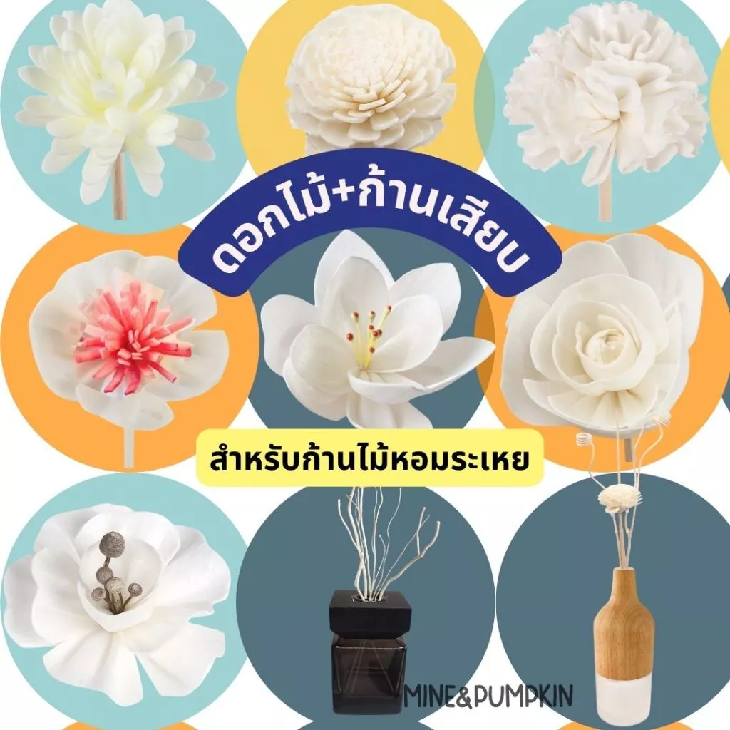 【M&P】ก้านไม้หวาย ก้านไม้งา ดอกไม้ ก้านไม้กระจายกลิ่น ก้านไฟเบอร์ ก้านไม้หอมระเหย