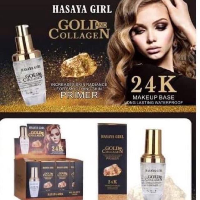 Hasaya girl  primer  Gold collagen 24k ไพรเมอร์ทองคำ ขนาด 40ml