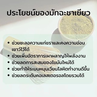 ชาเขียวมัทฉะ 🍃 ส่งไว ออร์แกนิก 100% ช่วยให้ผ่อนคลาย สร้างภูมิคุ้มกัน 100 กรัม จ