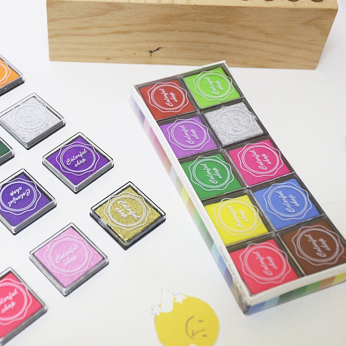 **ส่งจากไทย** Ink pad Set หมึกสี หมึกปั๊ม สูตรกันน้ำ หมึกปั๊ม Craft Ink Pad สำหรับพื้นผิวด้าน ไม้ กระดาษ ผ้า