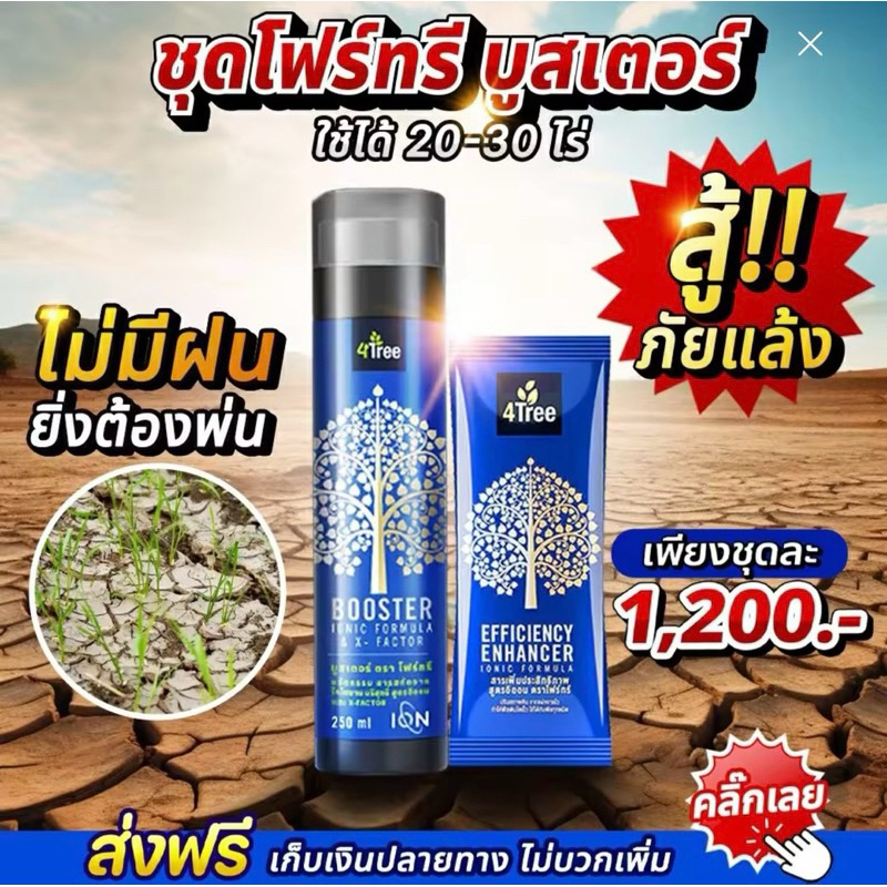 4tree+booster🌱(ส่งฟรี )⚡️เพิ่มประสิทธิภาพในการเจริญเติบโตของพืชไร่พืชสวน(ส่งฟรี)