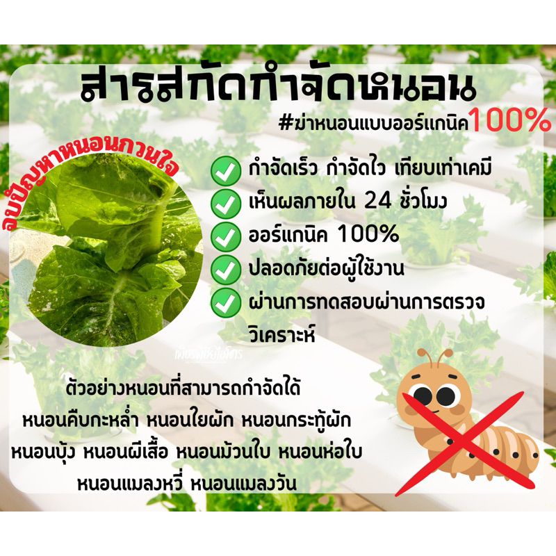 สารสกัดกำจัดหนอน ไร้สารเคมี ออร์แกนิค100% ไร้สารตกค้าง
