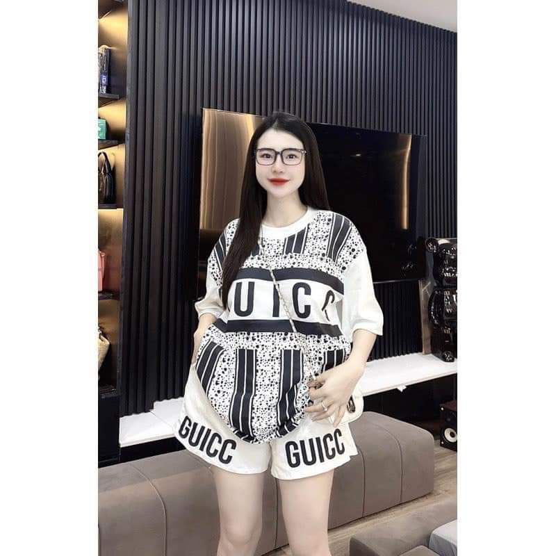 พร้อมส่ง🌟🌟ชุดเซต Cucci กางเกงผ้าเกร็ดปลา ต้องมีค้าบ