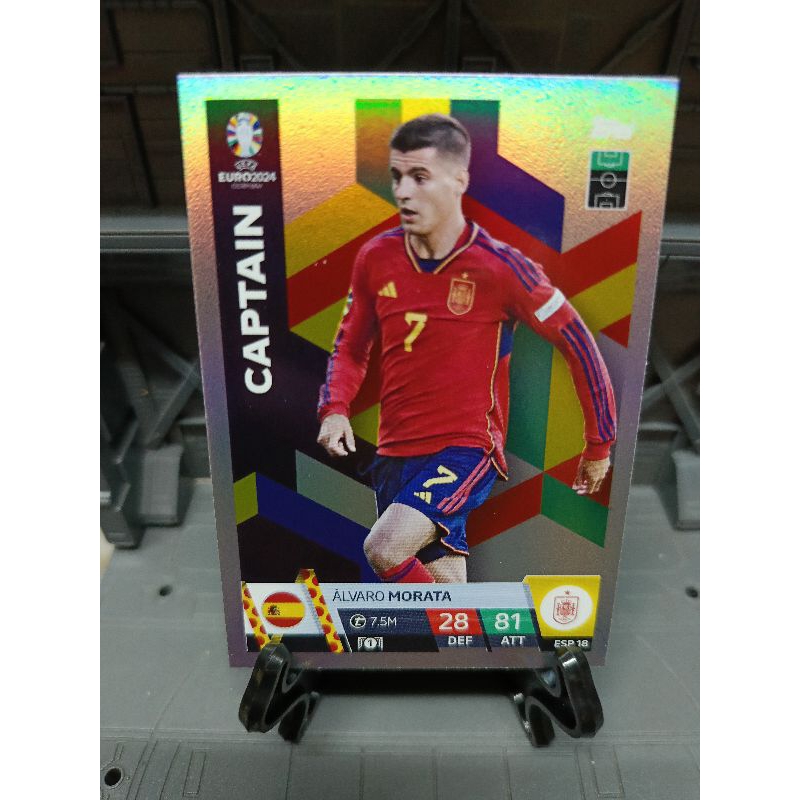 EM 103 Topps Match Attax Euro 2024 Captain Alvaro Morata ESP 18
