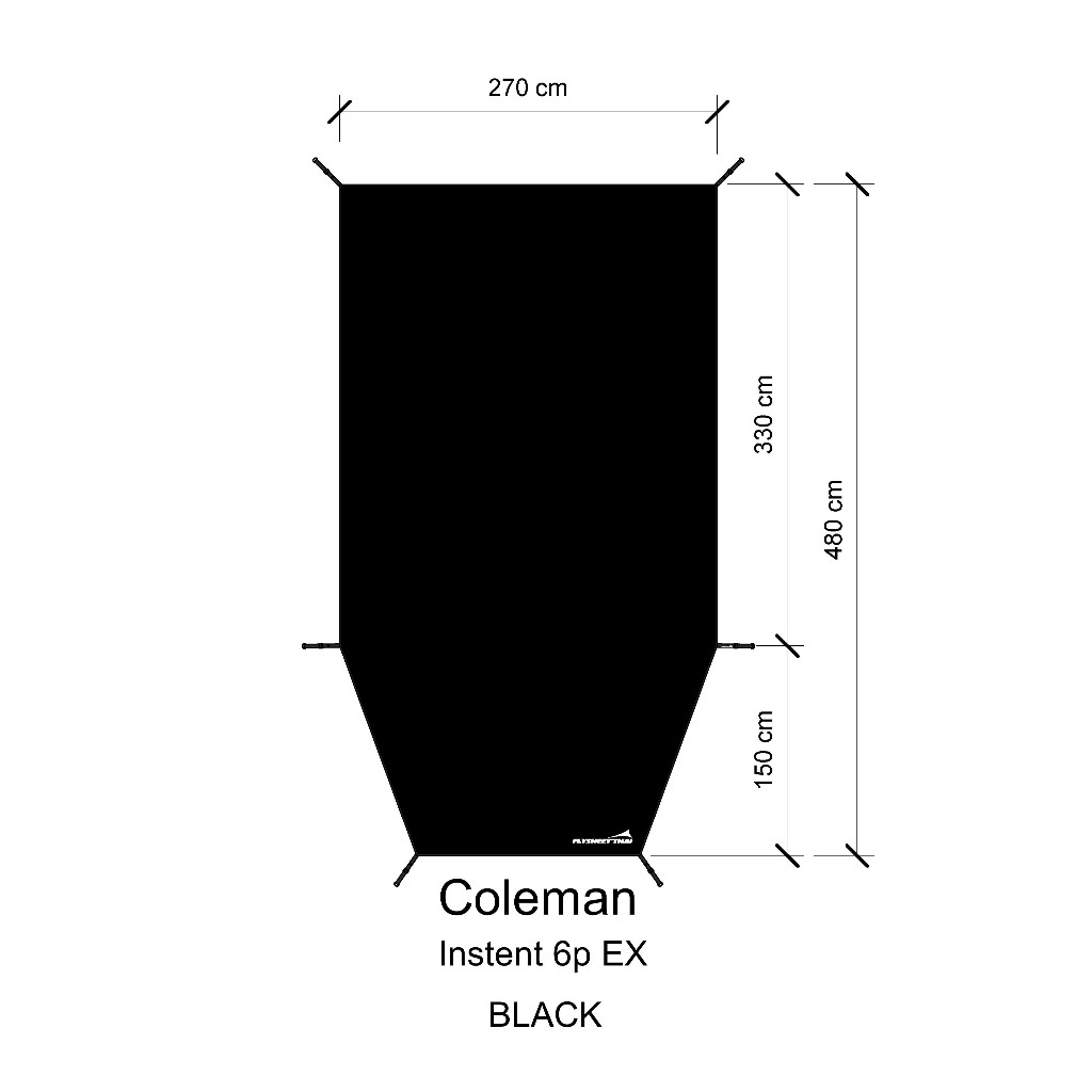 COLEMAN INSTANT 6P 210d กราวชีท ตรงรุ่น เสริมยื่นหน้า ผ้าใบปูเต็นท์