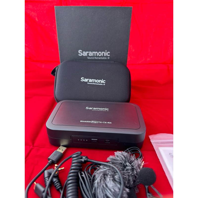 มือสอง ไมค์ saramonic blik 500  pro B2ใช้งานได้ปกติมีตัวเดียวจอมืดแต่ใช้งานได้ปกติ ใช้งานไม่เกิน 10 