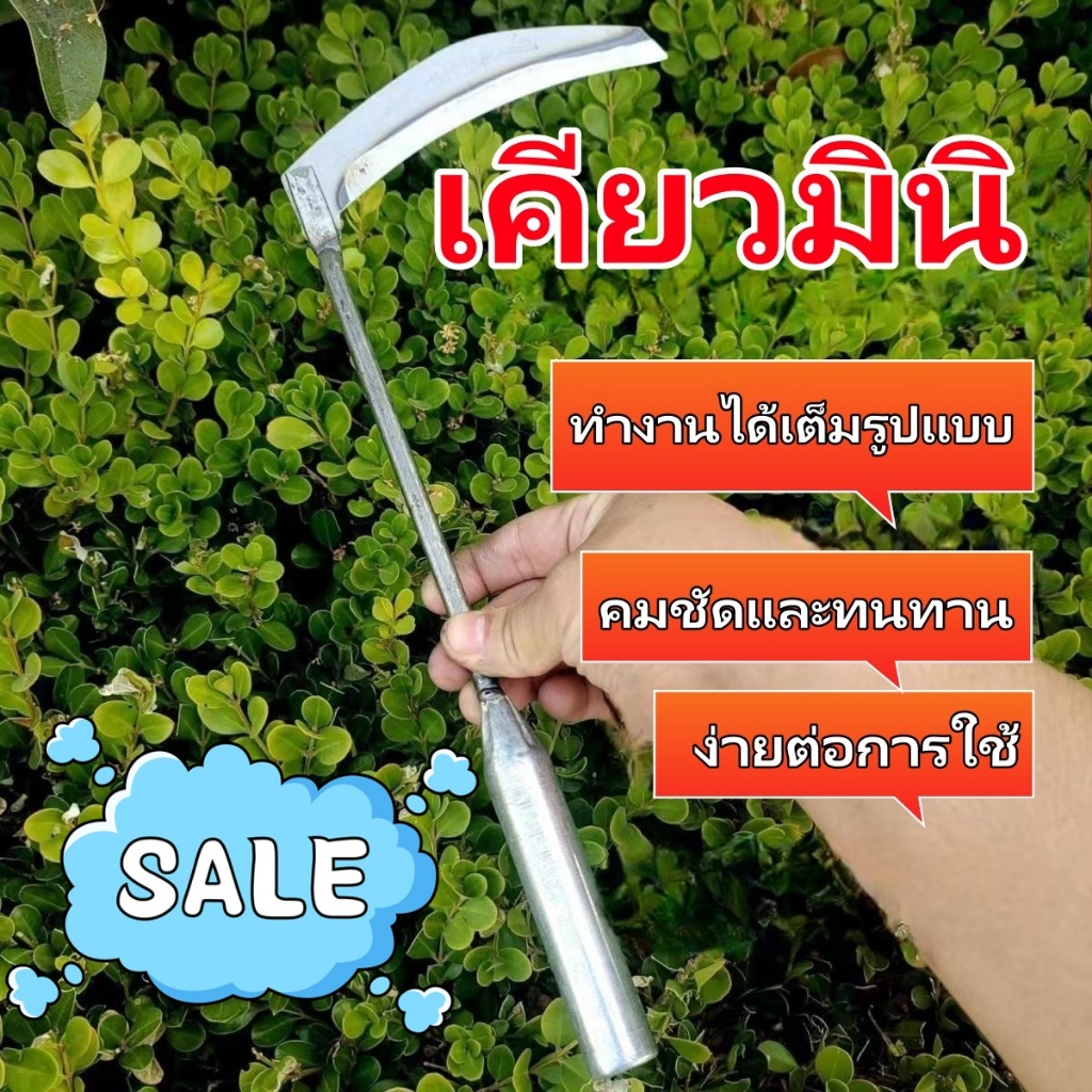 เคียวขนาดเล็ก มีดดายหญ้า มีดหวดหญ้า คียวตัดกิ่งไม้ ใช้สำหรับถ่างป่า และงานสวนทั่วไป