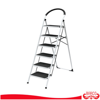 BARCO บันไดเหล็กกล้ามีราวจับ รุ่น 6 ขั้น สีขาว
