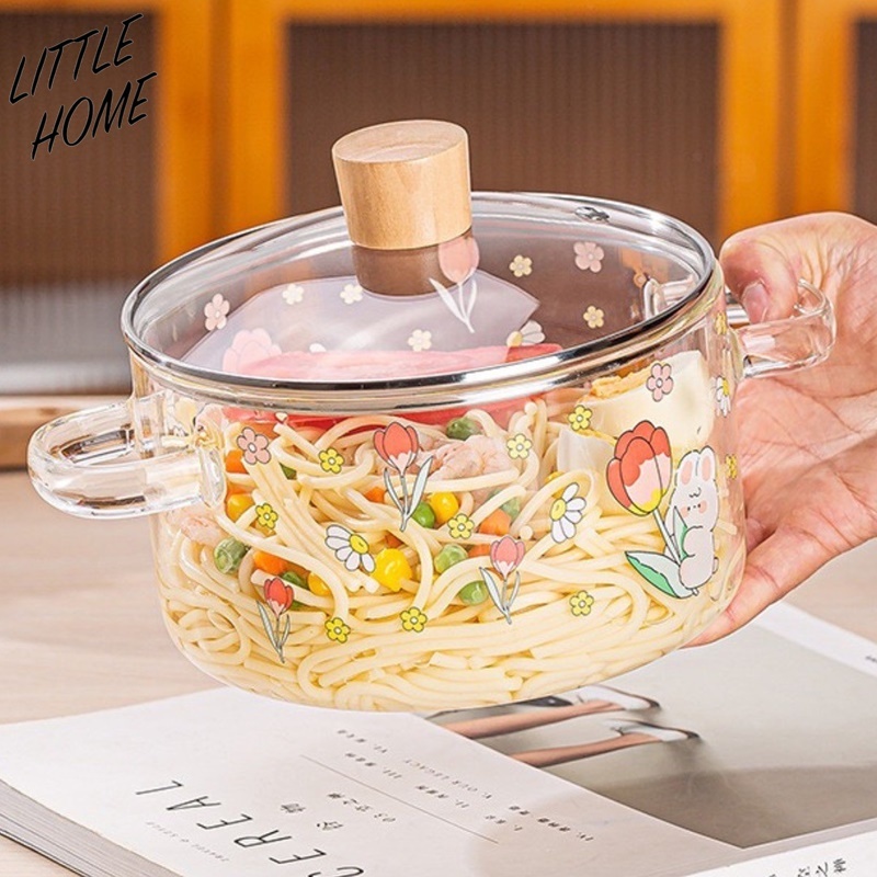 LITTLE HOME หม้อ หม้อต้ม หม้อสองหู หม้อแก้วพร้อมหูจับ ขนาด16cm ตั้งบนเตาแก๊สได้ (A0) ราคา ถูกที่สุด ดีลบีเคเค แกลเลอรีภาพที่ 3