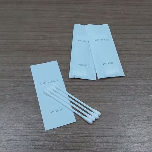 สำลีก้าน บรรจุซองซีล แบบเรียบมินิมอล ชุดละ 1.25 บาท (500 ชุด) ของใช้โรงแรม