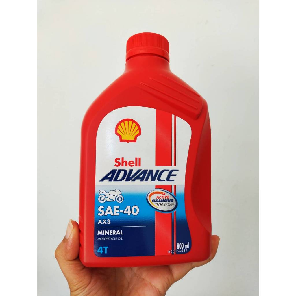Shell Advance SAE-40 AX3 Motorcycle Oil 4T 800ml. น้ำมันเครื่องเชล 4T