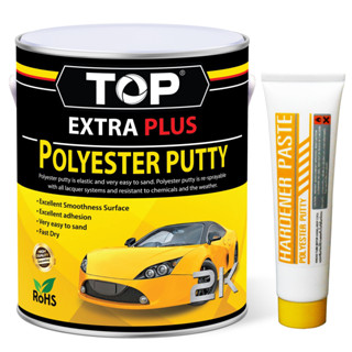 สีโป๊วเหลือง TOP EXTRA PLUS (3.8 Kg.) ขนาดแกลลอน + น้ำยาสีโป…