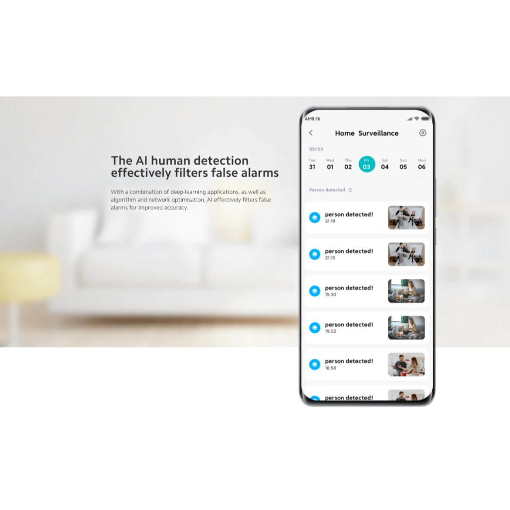 Xiaomi Mi Smart Camera C300 / C400 /C500 Pro/ C200 ฟรีคลาวด์บันทึก กล้องวงจรปิดไร้สาย 2K กล้องวงจรปิด พาโนรามา 360° - รูปที่ 7