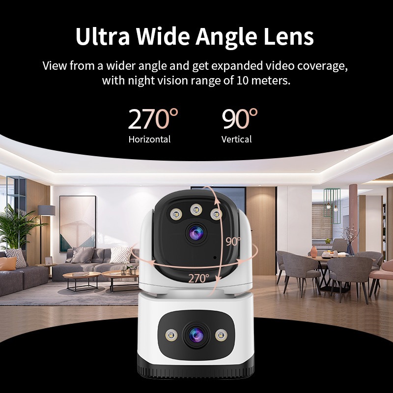 Vstarcam CS995DR WIFI/CG995DR SIM 4G(เลนส์คู่) ใหม่2024 กล้องวงจรปิดไร้สาย ความละเอียด 3MP(1296P) indoor มีAI