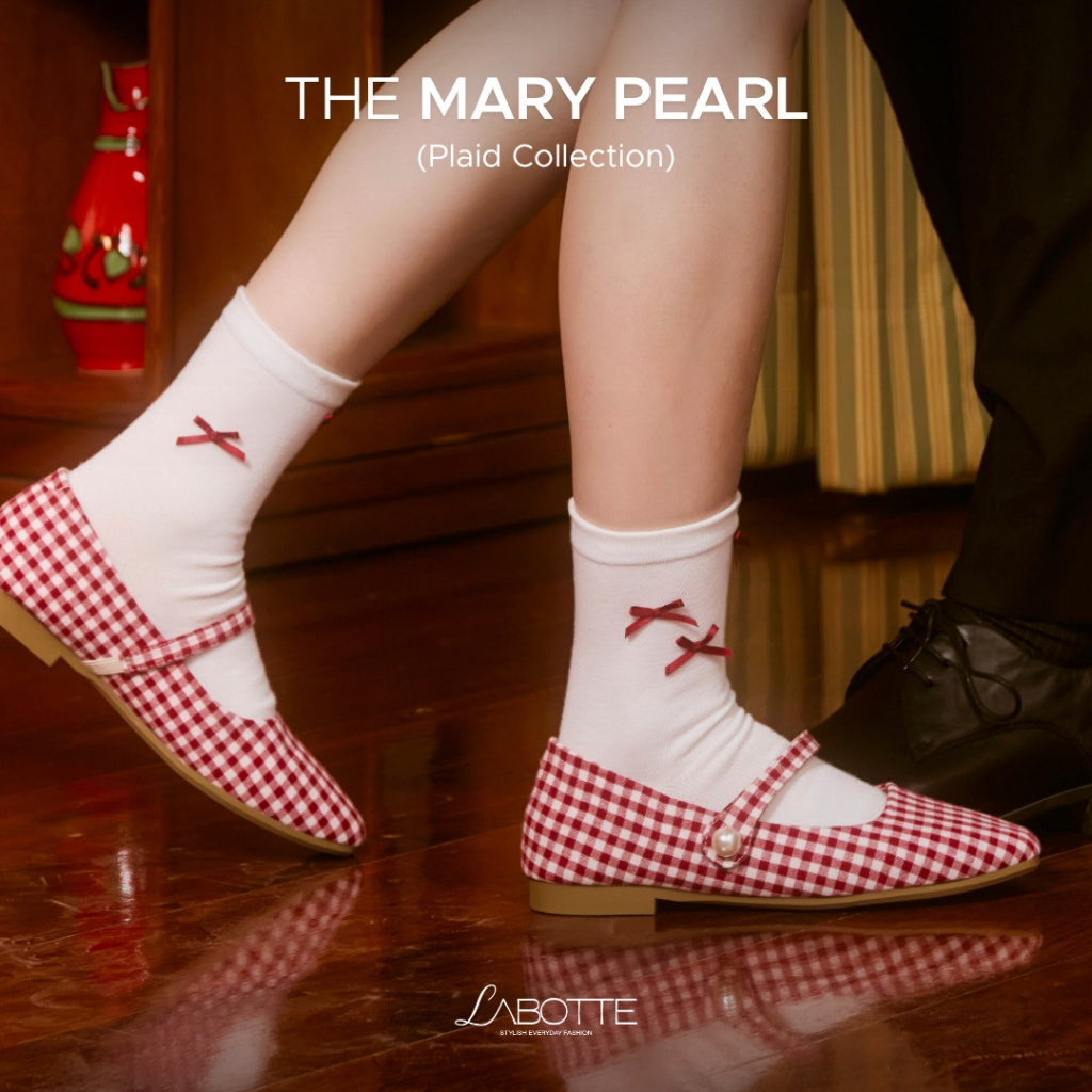 The Mary Pearl (Plaid Collection) - Labotte.bkk รองเท้าแมรี่เจนลายสก็อต ลายตาราง Mary Jane Shoes (2024-3)