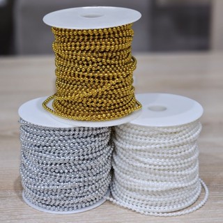 DC16 มุกเส้นขนาด 3 มิล สีเงิน สีทอง