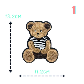 ตัวเย็บติดเสื้อขนปุยปักฟู ชุดที่ B3 ลายหมีเทดดี้ teddy bear ใช้เย็บติดบนผ้าต่างๆที่ต้องการ