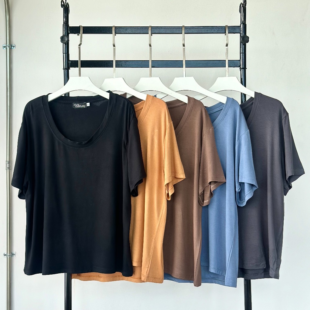 Atipashop - PIRRI OVERSIZE T-SHIRT เสื้อยืด แขนสั้น คอกลม ผ้ายืดเยอะใส่สบาย