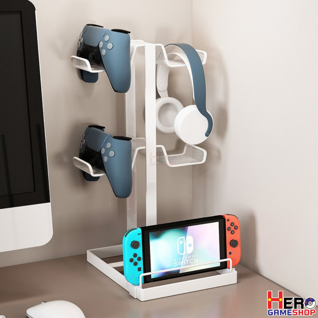 ชั้นอเนกประสงค์แบบตั้งโต๊ะ 🇹🇭พร้อมส่งในไทย🇹🇭 ที่วางหูฟัง สําหรับ Gamepad Ps4/ Ps/Xbox/ Nintendo Switch วัสดุเหล็กคาร์บอน - รูปที่ 3