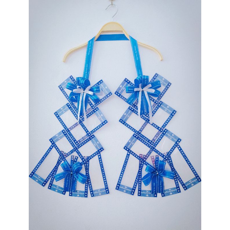 พวงมาลัยธนบัตร ซองพิมพ์ลาย congratulations พวงมาลัยเงิน