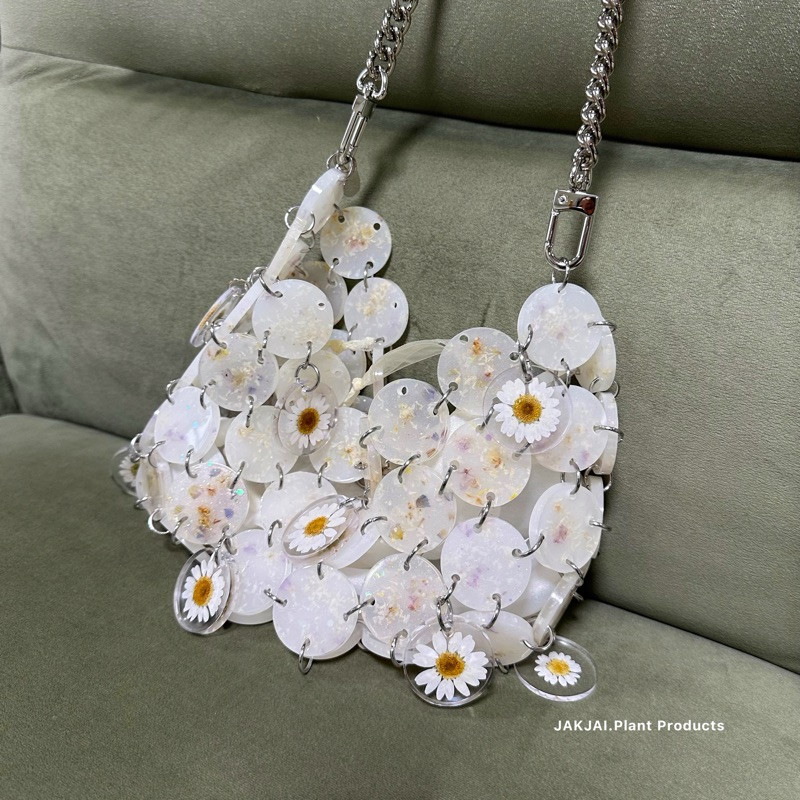 กระเป๋าเรซิ่นดอกไม้จริง