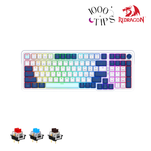 Redragon K686 ELSA PRO 98%  Wireless Gasket RGB Gaming Keyboard, 3-Modes BT 2.4G USB   Full-Transpar