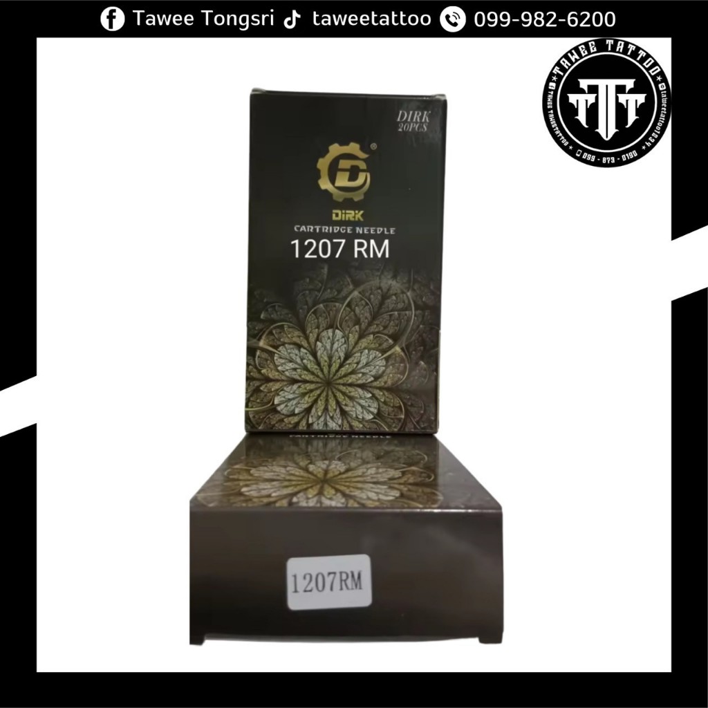 เข็มฮอค DIRK 1207 RM สำหรับลงสี ลงเงา หน้าโค้ง งานสักลาย Tattoo (1กล่อง 20 เล่ม)