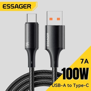 Essager สายเคเบิล USB to Type C ของ7A ชาร์จเร็ว ถ่ายโอนข้อมูลหลายโปรโตคอล USB2.0 480Mbps 100W สายเคเบิล Type C