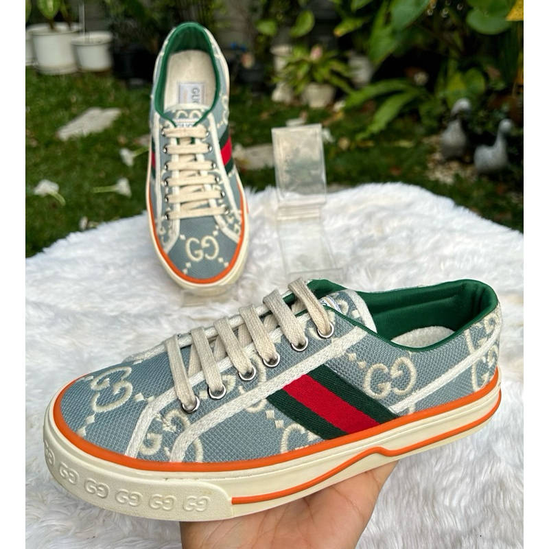 Gucci Tennis 1977 Low-Top Sneaker Light Blue Sz.36 มือสองแบรนด์แท้