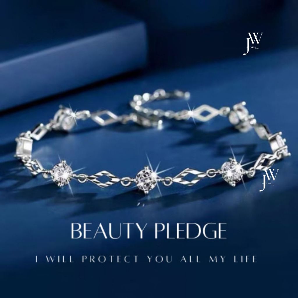 OUTLETS ล้างสต็อกจากโรงงานตรง กําไลเงิน Beauty Pledge สร้อยข้อมือเพชร สร้อยข้อมือยอดนิยม กําไลแฟชั่น